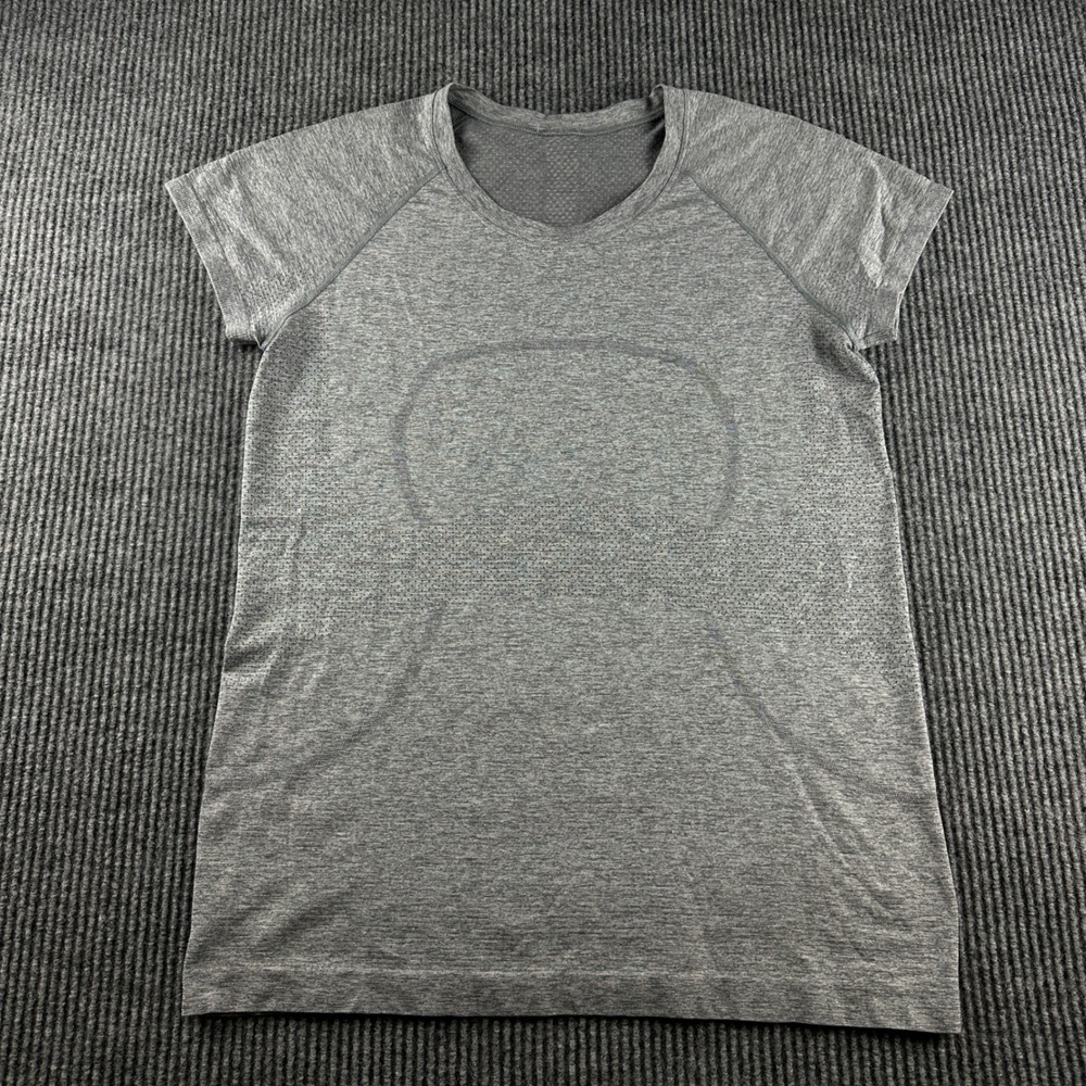 Lululemon Swiftly Tech Short Sleeve Crew Heathered Grey Size 12 Running Shirt